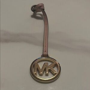 Michael Kors Gold Logo with Pink Strap Bag Tag